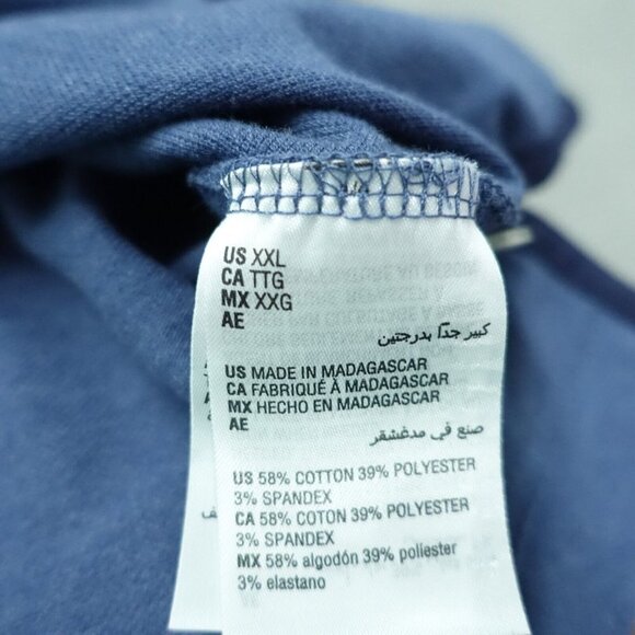 Club Room Polo Shirt Men's Size 2XL Solid Blue Long Sleeve Collared Cotton - Picture 6 of 7